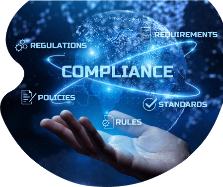 Compliance. Regulation. Standard. Rule. Business internet technology concept.
