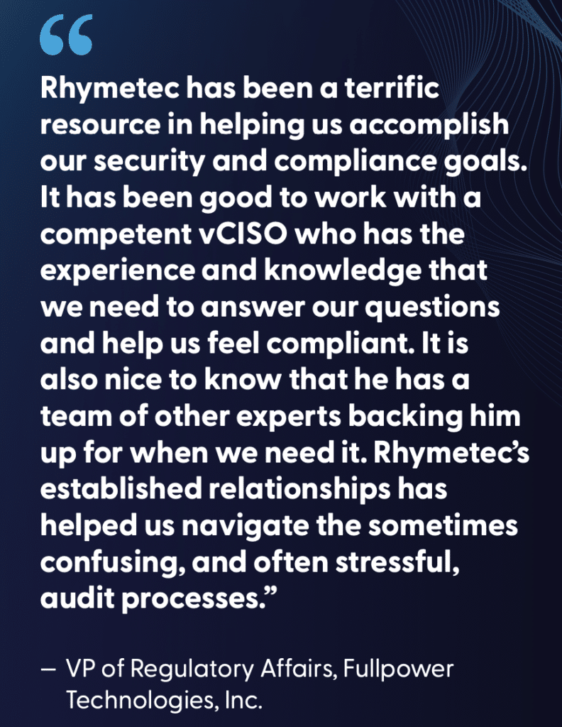 Rhymetec Customer Quote From Fullpower Technologies