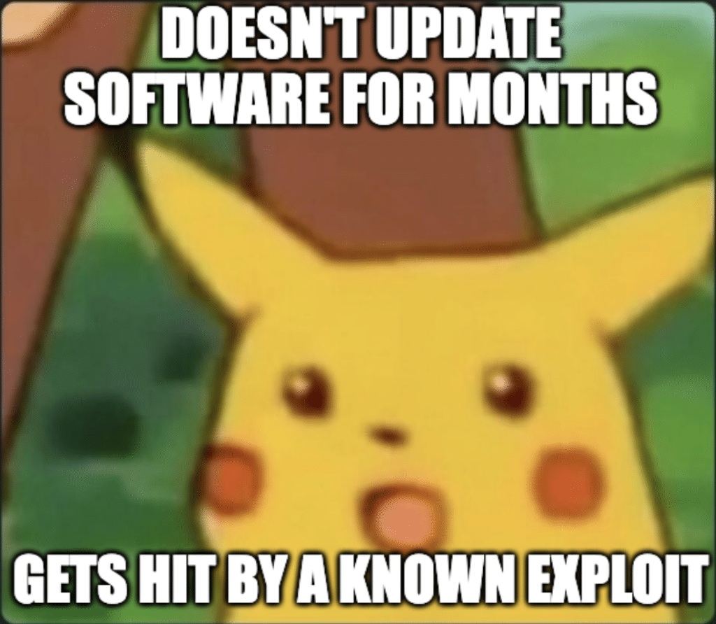 Surprised Pikachu Software Update Meme